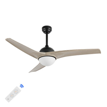 Sully 52" Contemporary Industrial Iron/Plastic Mobile-App/Remote-Controlled 6-Speed Propeller Integrated LED Ceiling Fan - JONATHAN Y
